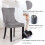(Grey) Lux Velvet Tufted Kitchen Dining Chairs Set of 4 5