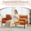 (Orange) Modern Upholstered 3-Seater Sofa with Side Pockets & Armrests 4
