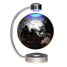 8 Inch Magnetic Levitating Globe Black – 360 Rotating Floating World Map for Office Desk Decoration