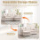 (Beige) L-Shaped Upholstered Pull Out Bed Sofa with Storage & Pillows 5