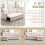 (Beige) L-Shaped Upholstered Pull Out Bed Sofa with Storage & Pillows 7
