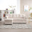 (Beige) L-Shaped Upholstered Pull Out Bed Sofa with Storage & Pillows 3