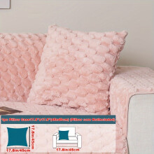 (pink color, Pillow Case 17.8*17.8in (45*45cm)) 1pc Solid Color Plush Sofa Cushion, Minimalist Modern Style, Pet-Friendly