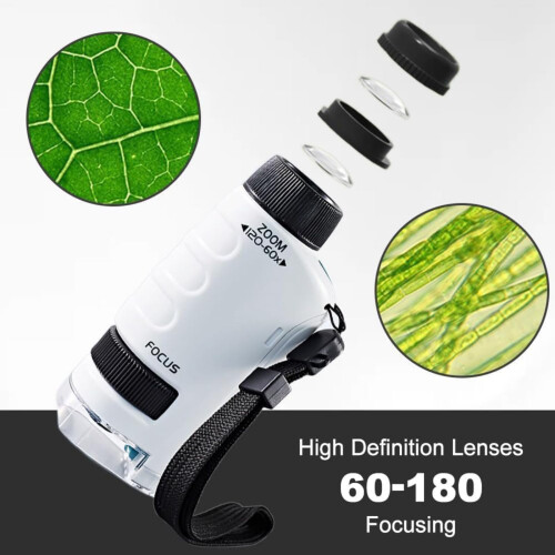 Kids Microscope Blue Mini Handheld Microscope for Kids Educational Science Toy Beginner Set 2
