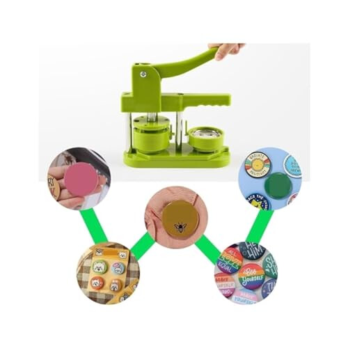 Button Maker Machine Kit with Interchangeable Dies, Durable Metal Badge Making Set for DIY and Small Business 2