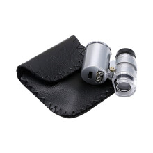 45X Pocket Microscope with LED Light, Mini Handheld Magnifier Kit for Science and Collecting