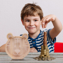Wooden Coin Bank for Kids, Chinese Zodiac Money Box Gift for Boys and Girls