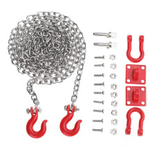 RC Tow Hook and Chain Set 1/10 Scale Metal for RC Crawler Trucks Durable Realistic Towing Accessory