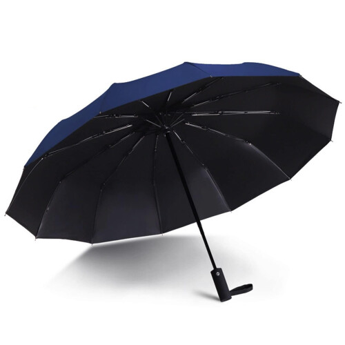 Reverse Umbrella with Reflective Strips, Windproof Automatic Folding Design for Rain and UV Protection 2