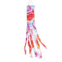 40-calowa flaga typu Windsock w kolorze tie-dye z tęczowymi ogonami do użytku na zewnątrz