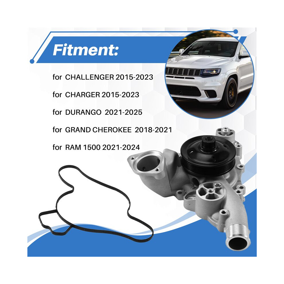 Cooling System Water Pump For Challenger 2015-2023 Grand Cherokee 2018-2021 68165882Ac 68165882Ad 68268052Aa 4712412646948