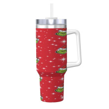 Grin-Ch 40oz Stainless Steel Tumbler with Handle and Straw