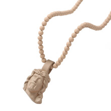 Herren Perlen Halskette Harz Christus Anhänger Halskette-Khaki