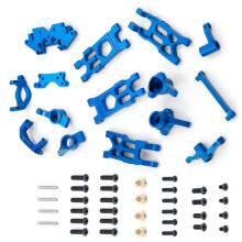 RC Car Metal Upgrade Parts Enhanced Durability Aluminum Kit for 1/18 HBX 18859 18858 (Blue)