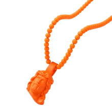 Hip Hop Inspired Resin Christ Pendant Necklace for Men-Orange