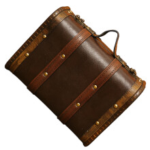 Handcrafted Wood And Faux Leather Decorative Box-small