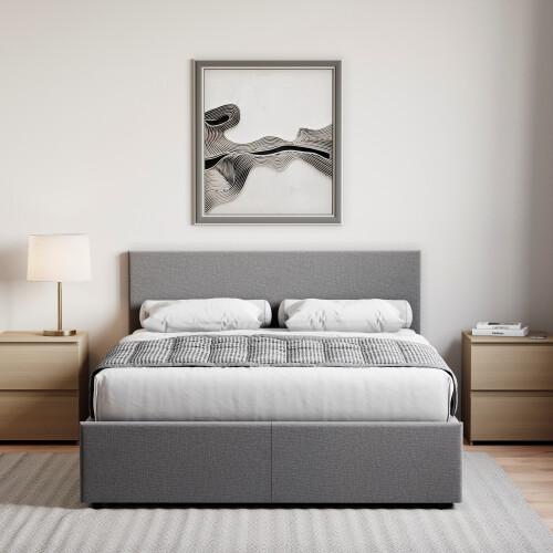 Vida Designs (Double, Dark Grey Linen) Veronica Ottoman Bed Frame Bedroom Storage UKFR 2