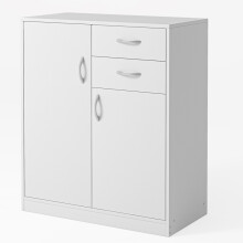 Komoda nowoczesna z szufladami I półkami loft biała regał szafka drzwi 74cm