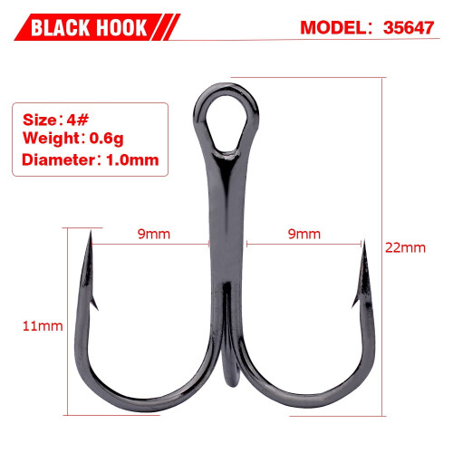 100 stk. kompatible med Sharp Anchor Hook størrelse #1-14# havfiskekrog