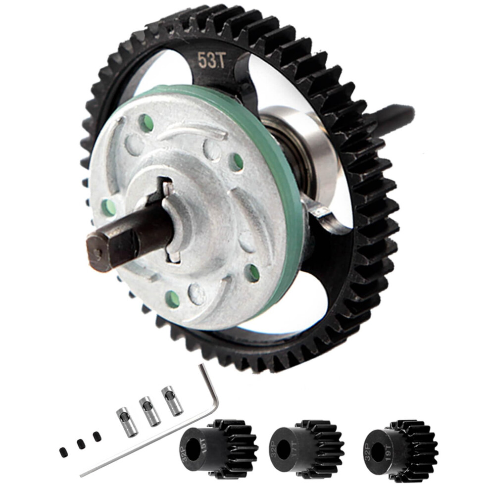 Rc Metal Spur And Differential Gear Set 53T 32Pitch With 15T 17T 19T Pinions For 1/10 Slash 4X4 Vxl Rustler Stampede Upgrade 9045646547084