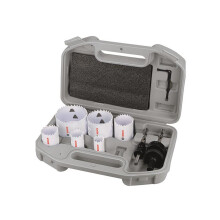 Bosch Multi Material Hole Saw Set 9-Piece - 6 Sizes 20-64mm with 2 Arbors and Case.