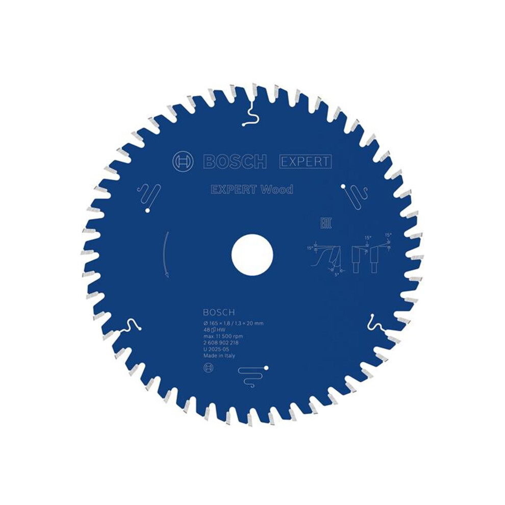 Bosch Expert Wood Circular Saw Blade 165 X 20 Mm 48T For Mitre And Sliding Mitre Saws