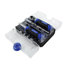 Faithfull 78 Piece Screwdriver and Socket Set with Ratchet Screwdriver, Bits and 4–12mm Sockets.