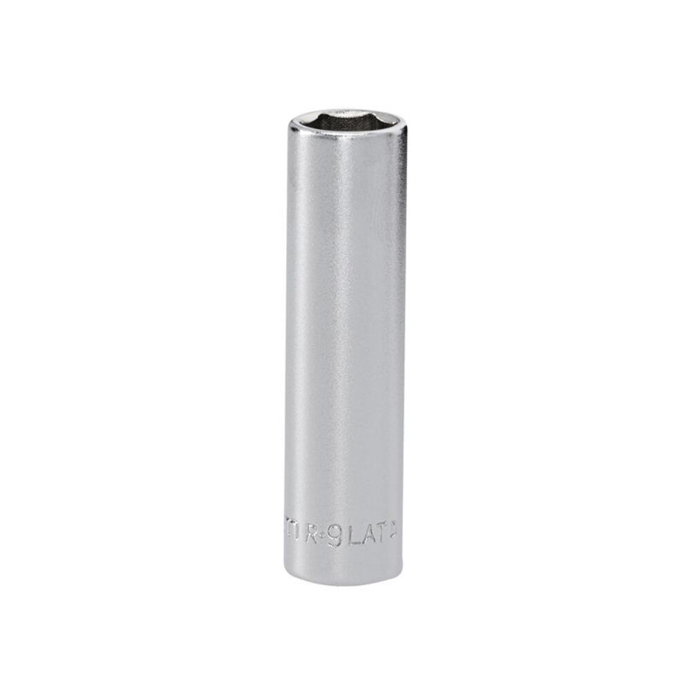 Facom R.9lat 6-Point Deep Socket 1/4In Drive 9Mm - Chrome Vanadium Satin Finish