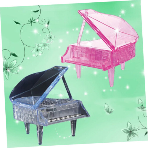 DIY Crystal Piano Puzzle Educational Building Kit White ABS Polished Model for Creative Display 1