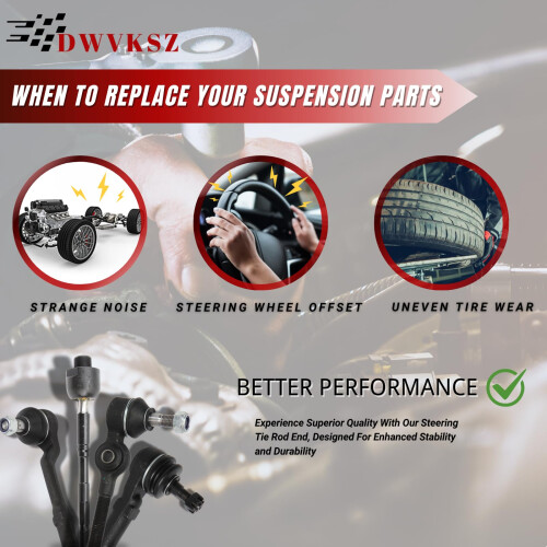 Front Outer Tie Rod End Set for Chevrolet Corvette 6.2L 20142017, OE Fit, Restore Steering Precision 2