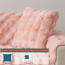 (pink color, Pillow Case 17.8*17.8in (45*45cm)) Sweet and Warm Plush Sofa Cushion - Comfortable and Breathable - Anti Slip