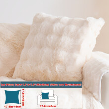 (Off White, Pillow Case 17.8*17.8in (45*45cm)) Sweet and Warm Plush Sofa Cushion - Comfortable and Breathable - Anti Slip