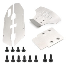Stainless Steel Skid Plate Set Durable RC Car Chassis Armor Offroad Protection for Traxxas Slash 2WD