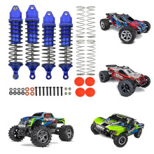 Aluminum RC Shock Absorbers for Traxxas Slash 4x4 1/10 Scale, CNC Machined OilFilled Adjustable Suspension (Dark Blue)