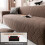 (Coffee, 3 Seater (190-230cm)) Rippled Sofa Cover 1