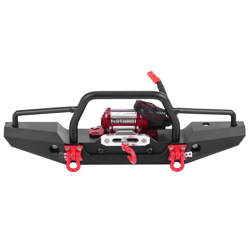 Front Bumper With Winch, Aluminum Rc Crawler Upgrade For Traxxas Trx4 For Enhanced Offroad Protection 9351714756044