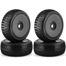 1/8 RC Car Tires and Wheels Set 17mm Hex, Durable Rubber OffRoad RC Buggy Wheels for Kyosho HSP HPI ARRMA