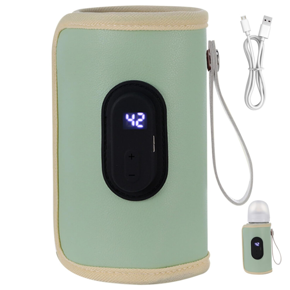 Portable Baby Bottle Warmer With Adjustable Temperature Usb Heating For Travel Home, Green