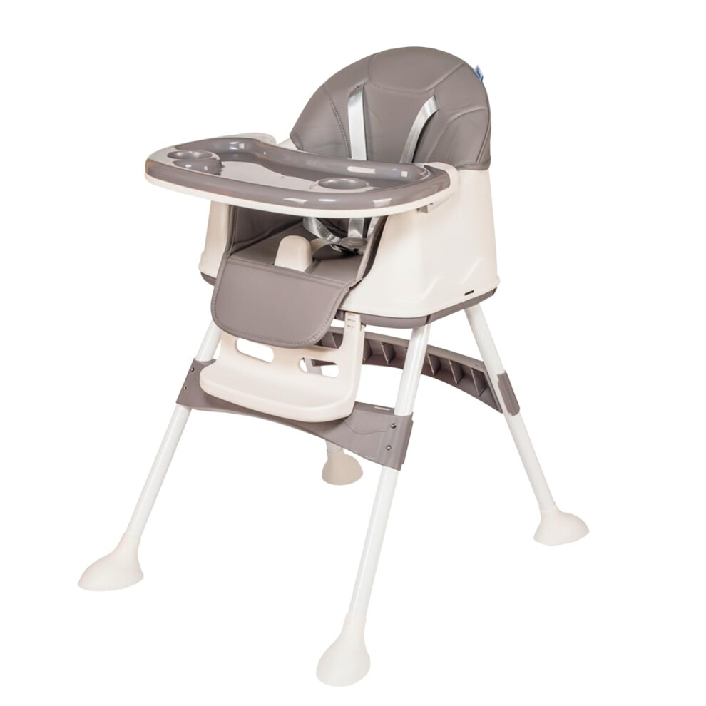 4 In 1 Convertible Baby Chair For Toddlers And Infants, Adjustable Feeding Seat With Tray, Gray