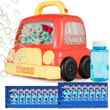 Car Bubble Machine for Kids with Light and Music, Automatic Bubble Blower Toy Gift for Outdoor Play Ages 310