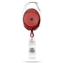 Red Retractable Badge Reel ID Card Holder with YoYo Clip for Office or Work Single Unit