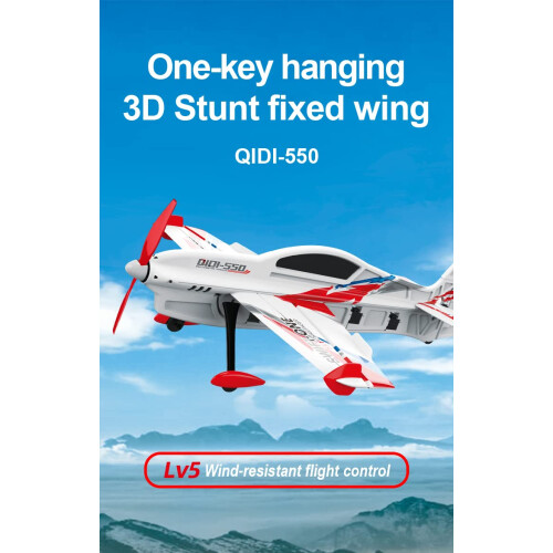 QIDI550 3D RC Airplane for Beginners with Automatic Balance Control and Wind Resistant RTF Red 1