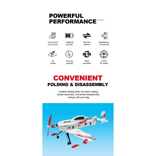 QIDI550 3D RC Airplane for Beginners with Automatic Balance Control and Wind Resistant RTF Red 2