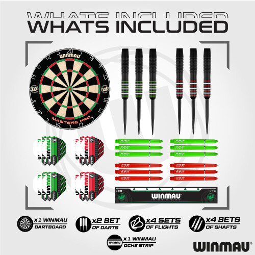 winmau Winmau Masters Pro Dartboard Set – Complete Dartboard Setup for Home and Pr 1