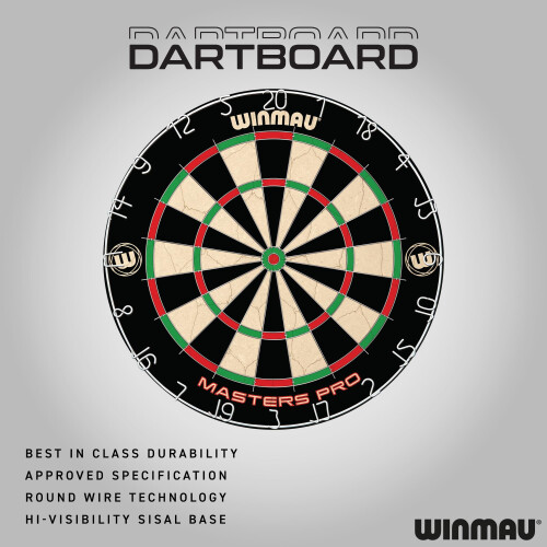 winmau Winmau Masters Pro Dartboard Set – Complete Dartboard Setup for Home and Practice 2