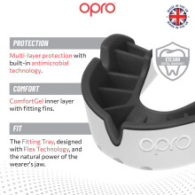 OPRO Silver Level Mouthguard Essential Fit - Gum Shield Adult and Kids - OPRO Mouth Guard Boxing and MMA, Easy Self-Fit Gum Shield Rugby and Hockey -