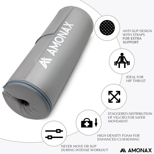 Amonax Hip Thrust Barbell Pad, Extra Thick Foam Padding 1
