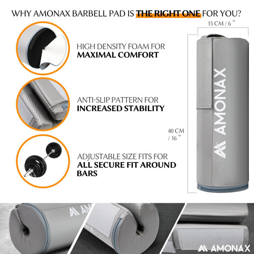 Amonax Hip Thrust Barbell Pad, Extra Thick Foam Padding 2