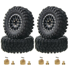 1/18 RC Crawler Tires and Brass Hub Extenders Set for TRX4M SCX24 FCX24, Better OffRoad Traction