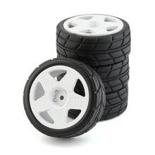 1/10 RC Rally Tires and Drift Wheels 12mm Hex Traction Rubber Set for Tamiya TT02 KYOSHO HPI